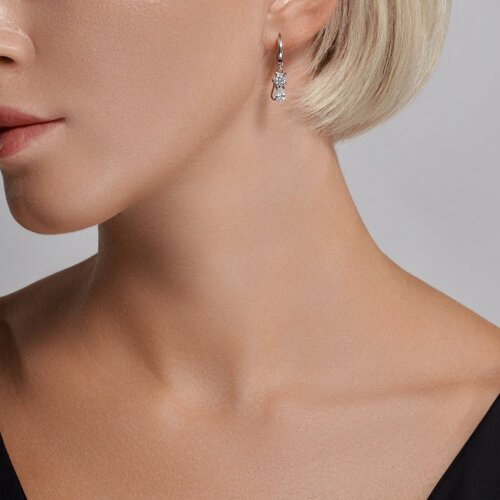Серьги SOKOLOV 94026039 вес 3.31 г серебро, фианит купить,NaN