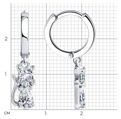 Серьги SOKOLOV 94026039 вес 3.31 г серебро, фианит купить,NaN