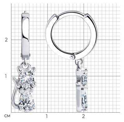 Серьги SOKOLOV 94026039 вес 3.31 г серебро, фианит купить,NaN
