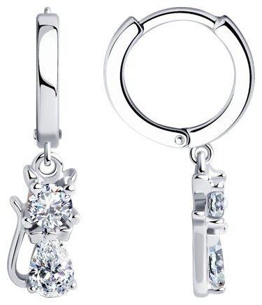 Серьги SOKOLOV 94026039 вес 3.31 г серебро, фианит купить,NaN