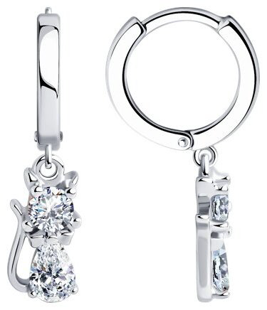 Серьги SOKOLOV 94026039 вес 3.31 г серебро, фианит купить,NaN