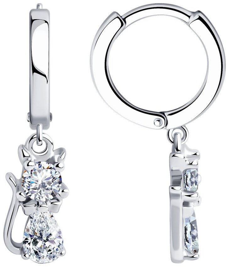 Серьги SOKOLOV 94026039 вес 3.39 г серебро, фианит купить,NaN