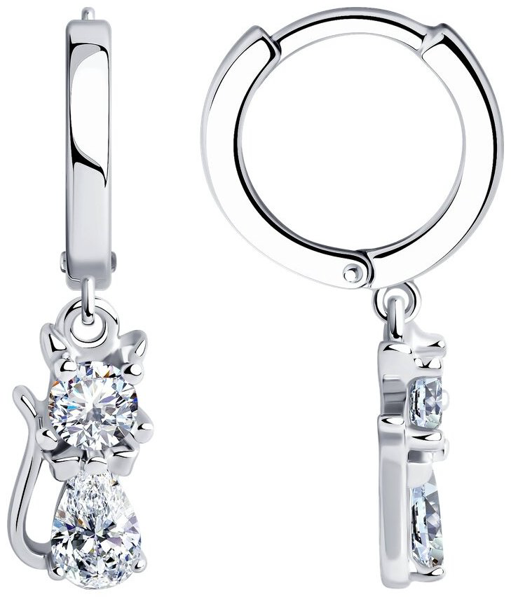 Серьги SOKOLOV 94026039 вес 3.39 г серебро, фианит купить,NaN