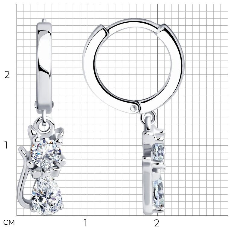 Серьги SOKOLOV 94026039 вес 3.39 г серебро, фианит купить,NaN