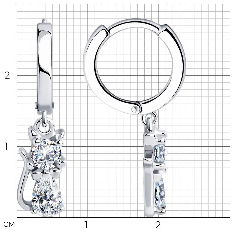 Серьги SOKOLOV 94026039 вес 3.39 г серебро, фианит купить,NaN
