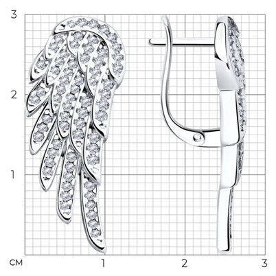 Серьги SOKOLOV 94025807 вес 6.31 г серебро, фианит купить,NaN
