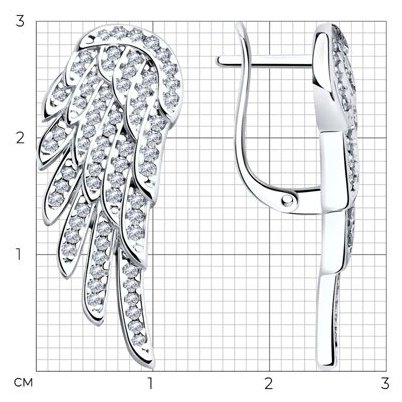 Серьги SOKOLOV 94025807 вес 6.31 г серебро, фианит купить,NaN