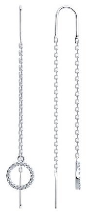 Серьги SOKOLOV 94026609 вес 2.28 г серебро, фианит купить,NaN