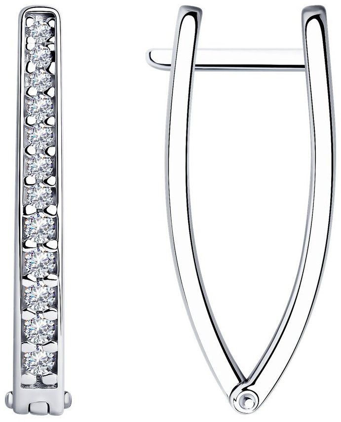 Серьги SOKOLOV 94025110 вес 3.29 г серебро, фианит купить,NaN