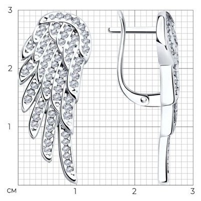 Серьги SOKOLOV 94025807 вес 6.39 г серебро, фианит купить,NaN