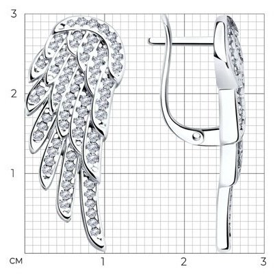 Серьги SOKOLOV 94025807 вес 6.39 г серебро, фианит купить,NaN