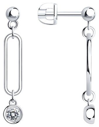 Серьги SOKOLOV 94026040 вес 2.51 г серебро, фианит купить,NaN