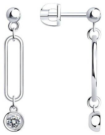 Серьги SOKOLOV 94026040 вес 2.51 г серебро, фианит купить,NaN