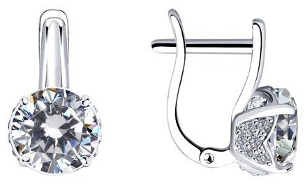 Серьги SOKOLOV 94023499 вес 2.95 г серебро, фианит купить,NaN