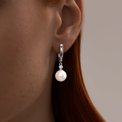 Серьги SOKOLOV 94025814 вес 3.94 г серебро, жемчуг, фианит купить,NaN