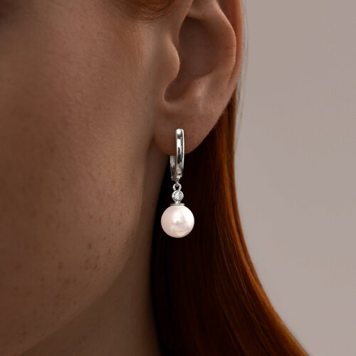 Серьги SOKOLOV 94025814 вес 3.94 г серебро, жемчуг, фианит купить,NaN