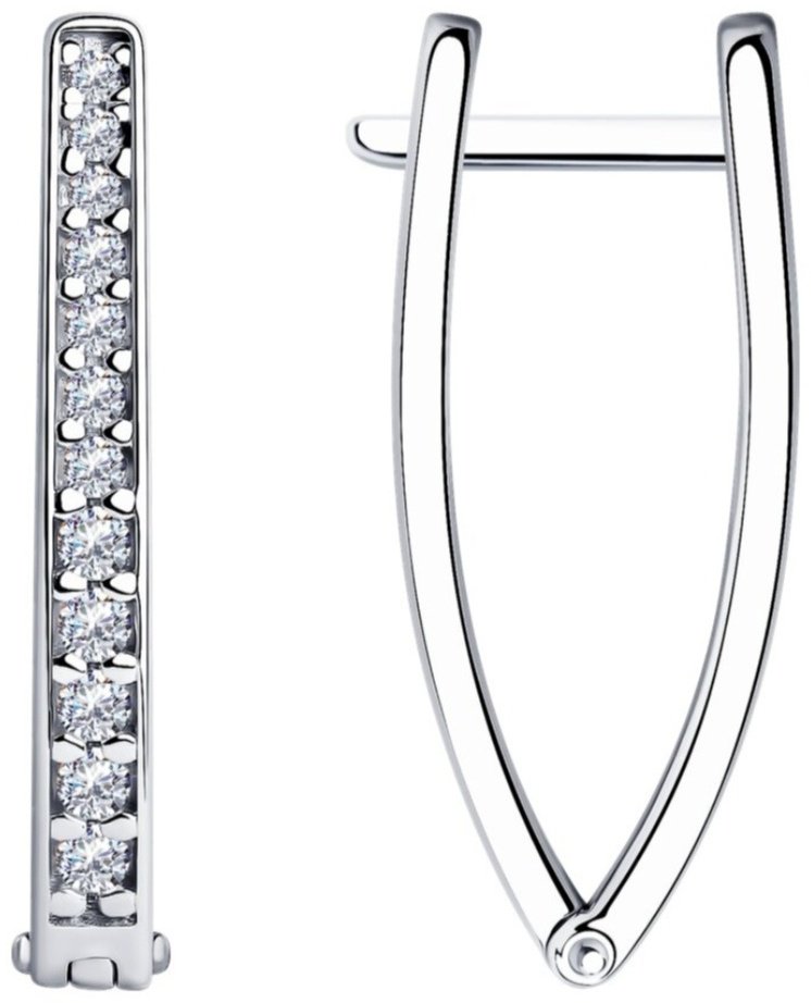 Серьги SOKOLOV 94025110 вес 3.44 г серебро, фианит купить,NaN