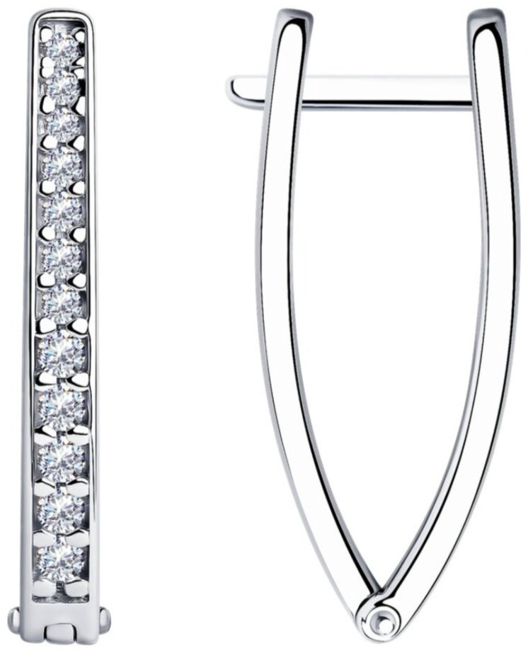 Серьги SOKOLOV 94025110 вес 3.44 г серебро, фианит купить,NaN