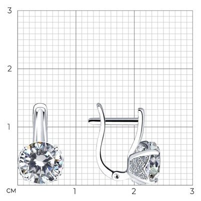 Серьги SOKOLOV 94023499 вес 2.95 г серебро, фианит купить,NaN