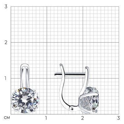 Серьги SOKOLOV 94023499 вес 2.96 г серебро, фианит купить,NaN