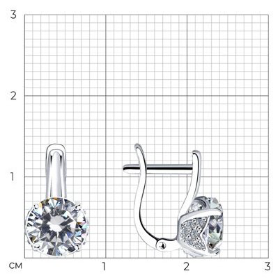 Серьги SOKOLOV 94023499 вес 2.96 г серебро, фианит купить,NaN