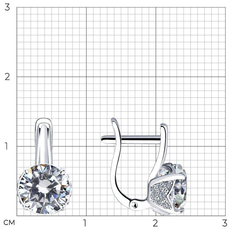 Серьги SOKOLOV 94023499 вес 2.99 г серебро, фианит купить,NaN