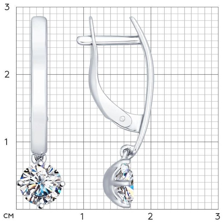 Серьги SOKOLOV 94022297 вес 2.77 г серебро, фианит купить,NaN
