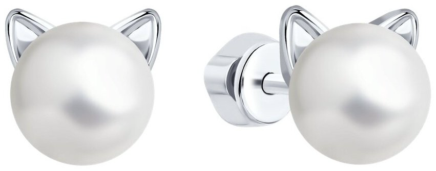 Серьги SOKOLOV 94026069 вес 2.31 г серебро, жемчуг купить,NaN