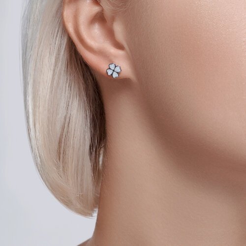 Серьги SOKOLOV 94026074 вес 1.59 г серебро, эмаль купить,NaN