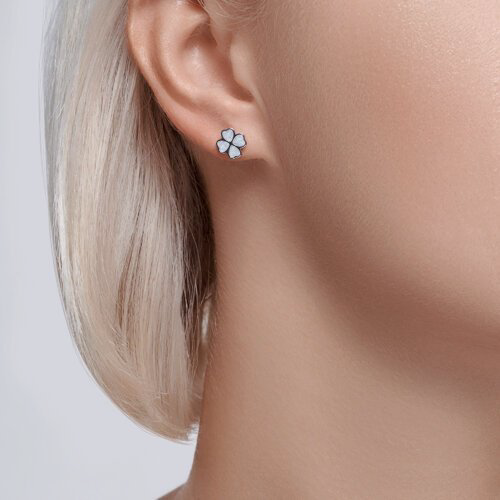 Серьги SOKOLOV 94026074 вес 1.59 г серебро, эмаль купить,NaN