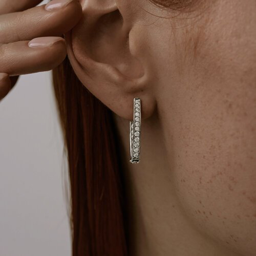 Серьги SOKOLOV 94025110 вес 3.57 г серебро, фианит купить,NaN