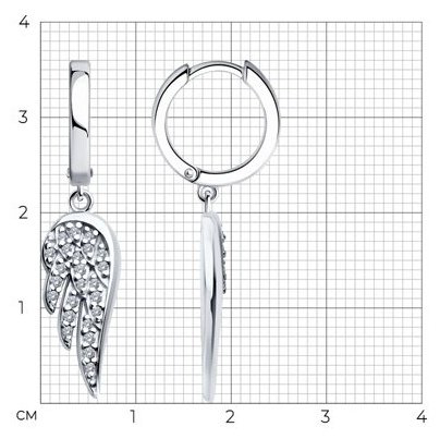 Серьги SOKOLOV 94026614 вес 4.06 серебро, фианит купить,NaN