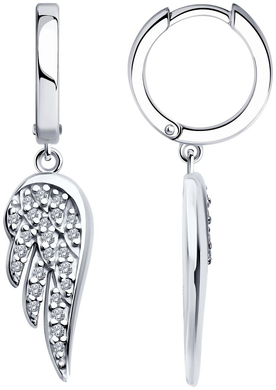 Серьги SOKOLOV 94026614_3,99 вес 3.99 г серебро, фианит купить,NaN