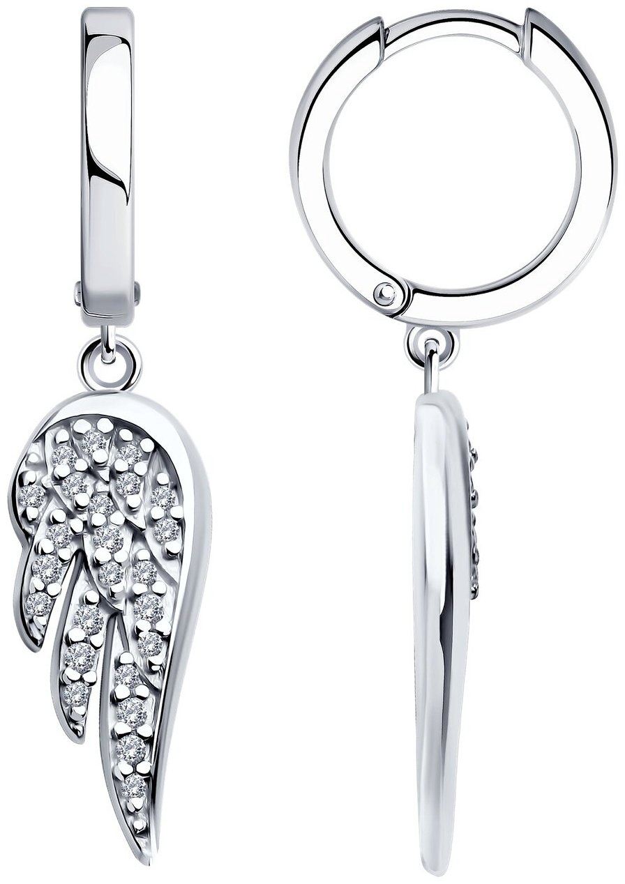 Серьги SOKOLOV 94026614_3,99 вес 3.99 г серебро, фианит купить,NaN