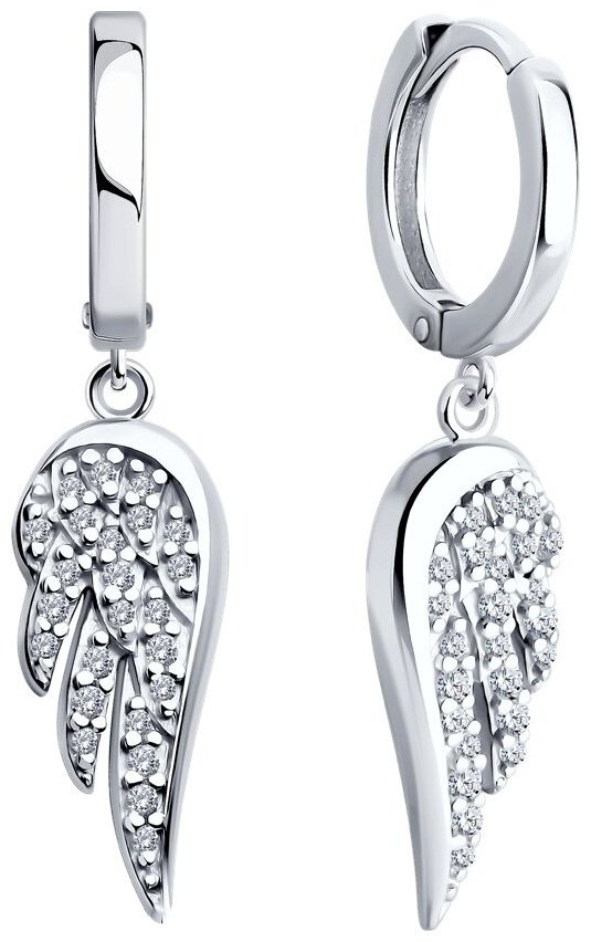 Серьги SOKOLOV 94026614_3,99 вес 3.99 г серебро, фианит купить,NaN