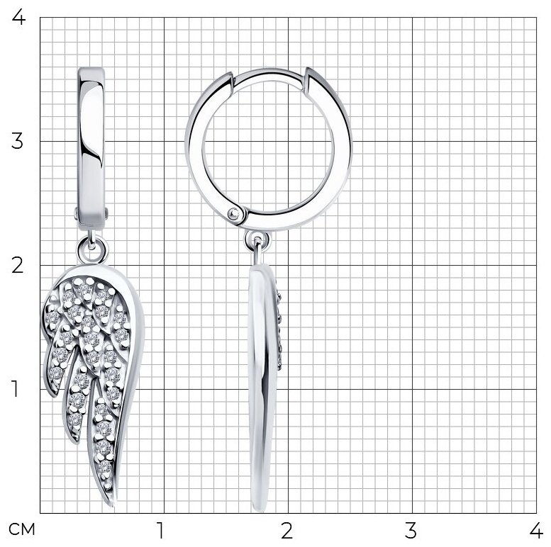 Серьги SOKOLOV 94026614_3,99 вес 3.99 г серебро, фианит купить,NaN