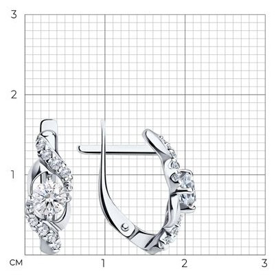 Серьги SOKOLOV 94022351 вес 2.11 г серебро, фианит купить,NaN
