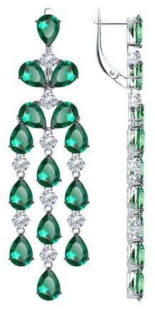 Серьги SOKOLOV 94025839 вес 16.65 г серебро, фианит купить,NaN