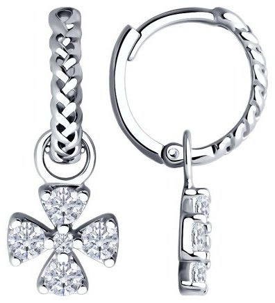 Серьги SOKOLOV 94026618 вес 2.7 г серебро, фианит купить,NaN