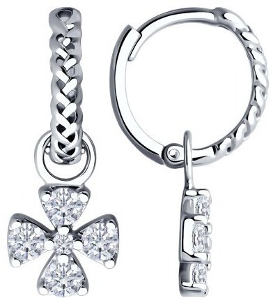 Серьги SOKOLOV 94026618 вес 2.78 г серебро, фианит купить,NaN