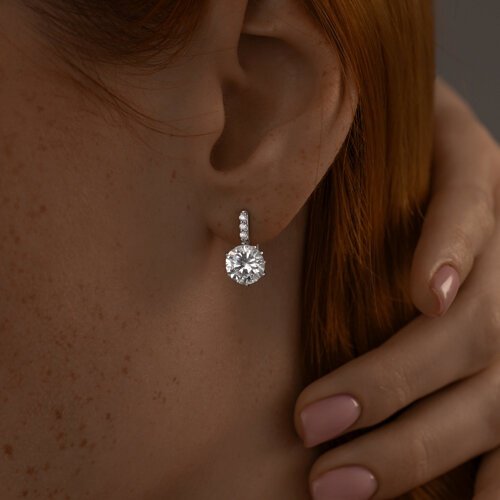 Серьги SOKOLOV 94025222 вес 3.3 г серебро, фианит купить,NaN