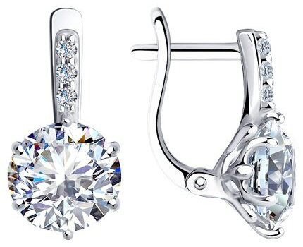 Серьги SOKOLOV 94025222 вес 3.3 г серебро, фианит купить,NaN