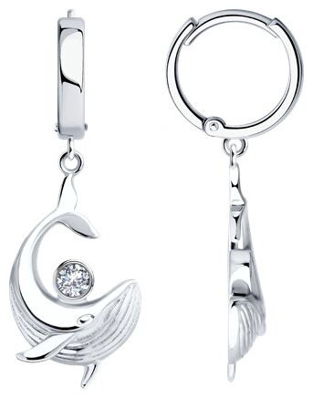 Серьги SOKOLOV 94026629 вес 3.91 г серебро, фианит купить,NaN