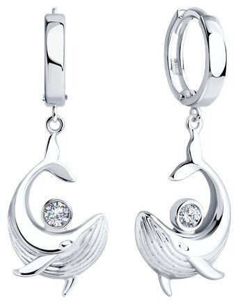Серьги SOKOLOV 94026629 вес 3.91 г серебро, фианит купить,NaN