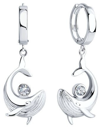 Серьги SOKOLOV 94026629 вес 3.91 г серебро, фианит купить,NaN