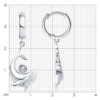 Серьги SOKOLOV 94026629 вес 3.91 г серебро, фианит купить,NaN