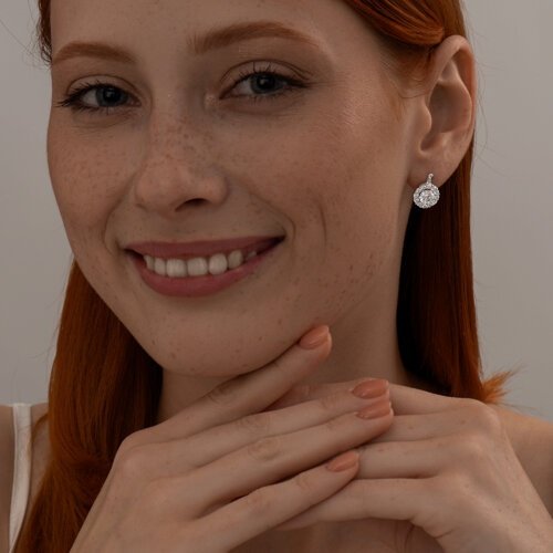 Серьги SOKOLOV 94025223 вес 3.54 г серебро, фианит купить,NaN