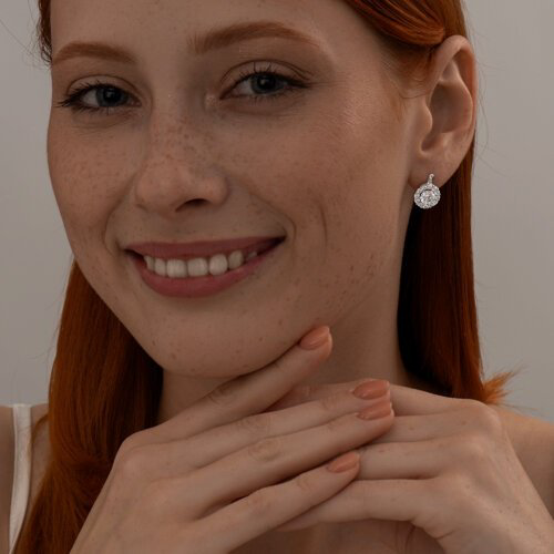 Серьги SOKOLOV 94025223 вес 3.54 г серебро, фианит купить,NaN