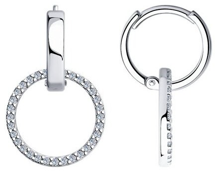 Серьги SOKOLOV 94025851 вес 3.25 г серебро, фианит купить,NaN