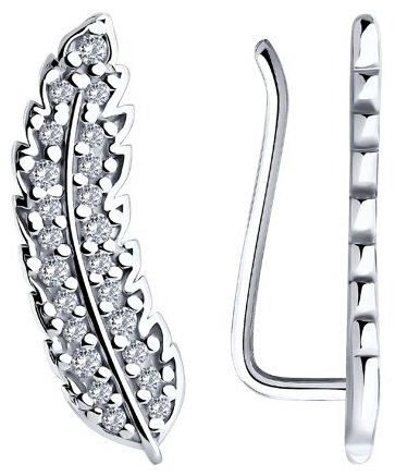Серьги SOKOLOV 94026632 вес 1.54 г серебро, фианит купить,NaN
